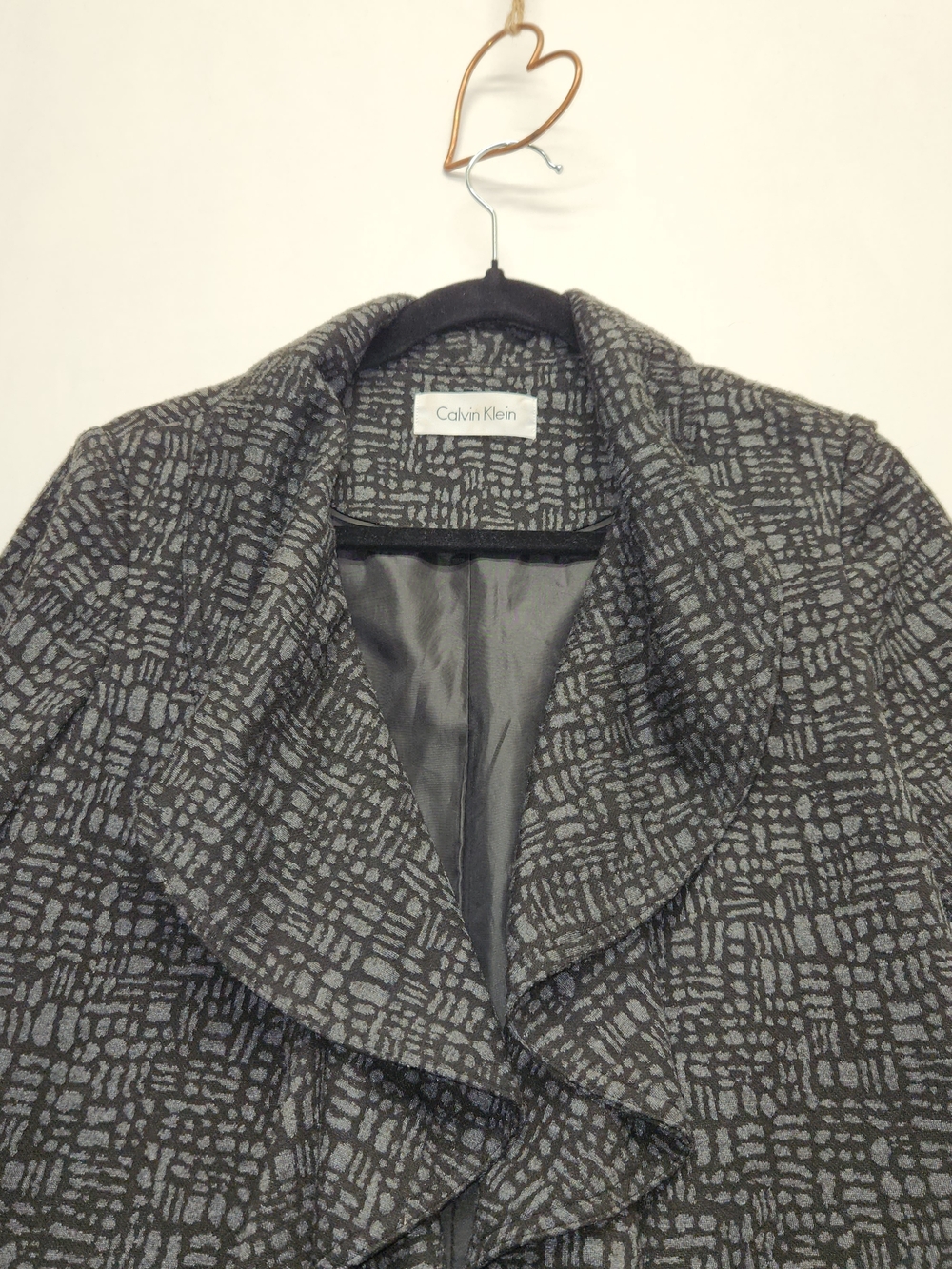 ⭐️Calvin Klein Draped Ruffle Jacket Office Professional No Size Tag See Pictures - Picture 2 of 10